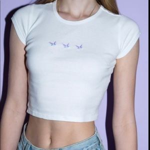 Brandy Melville Butterfly Crop Top